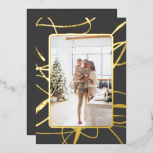 Stunning and Sophisticated Photo Christmas Foil Holiday Card