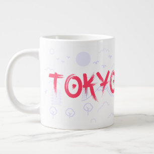 Stunning and Stylish Tokyo Typography Design Large Coffee Mug