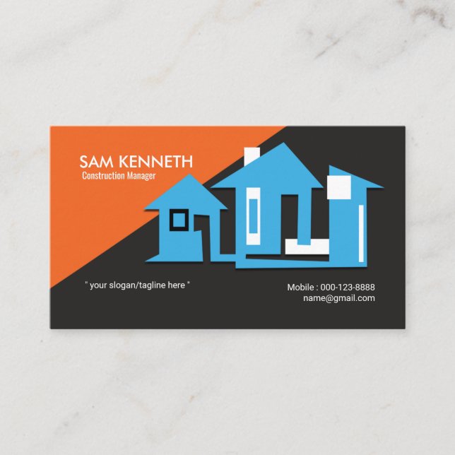 Stunning Animated Home Contractor Business Card (Front)