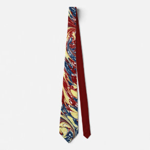Stunning Antique Marbled Paper Tie