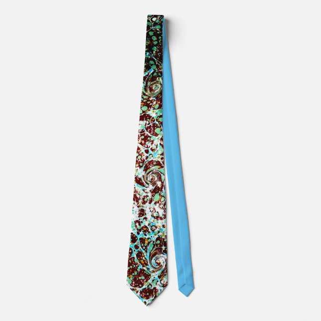 Stunning Antique Marbled Paper Tie (Front)
