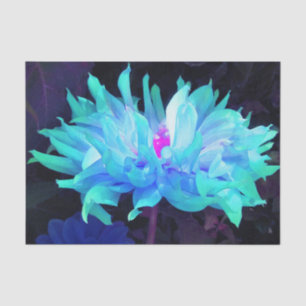 Stunning Aqua Blue and Green Cactus Dahlia Tissue Paper