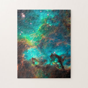 Stunning Aqua Star Cluster Jigsaw Puzzle