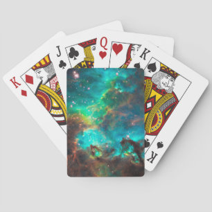 Stunning Aqua Star Cluster Playing Cards