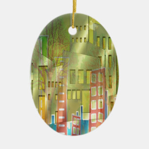 Stunning architecture cityscape art accessories ceramic tree decoration