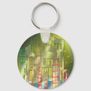 Stunning architecture cityscape art accessories key ring