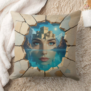Stunning Atlantis Rising From Watery Depths Cushion