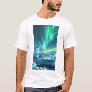 Stunning Aurora Borealis Panoramic View T-Shirt