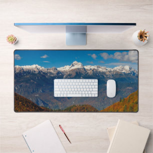 Stunning autumn scenery a view on mountain Triglav Desk Mat