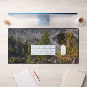 Stunning autumn scenery below mountains desk mat