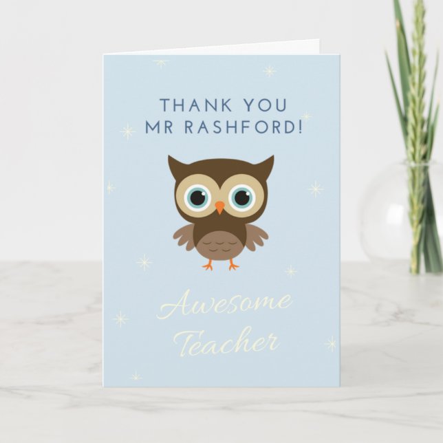 Stunning Awesome Teacher Personalised Card (Front)