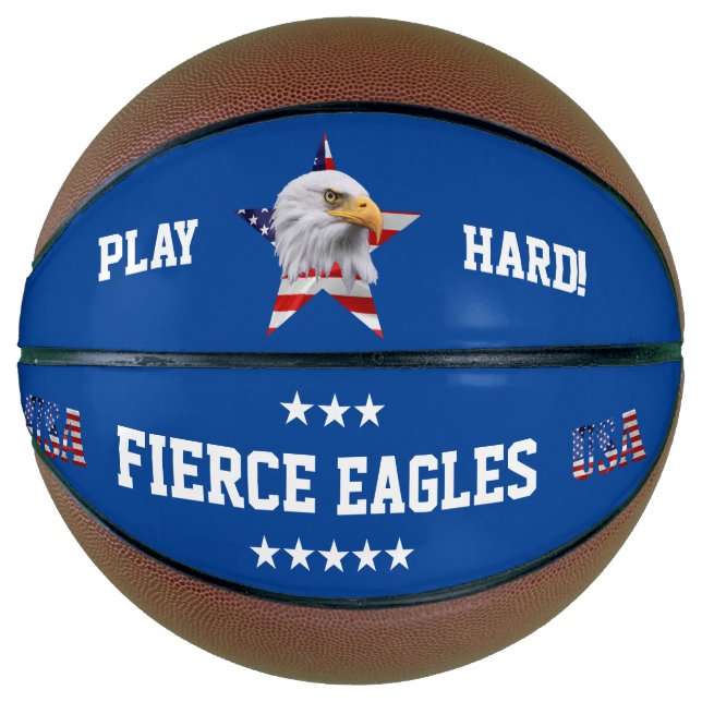 Stunning Bald Eagle, The American Flag, Star Basketball (Front)