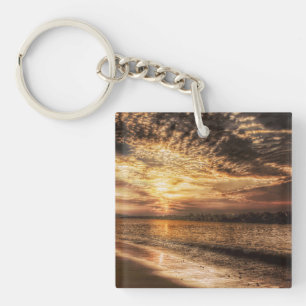 Stunning Beach Sunrise Key Ring