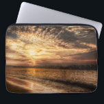 Stunning Beach Sunrise Laptop Sleeve<br><div class="desc">Stunning landscape photograph of sunrise over a beach with a dramatic cloudy sky in contrast to the calm water.</div>