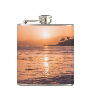 Stunning Beach Sunset Hip Flask
