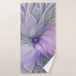 Stunning Beauty Modern Abstract Fractal Art Flower Bath Towel