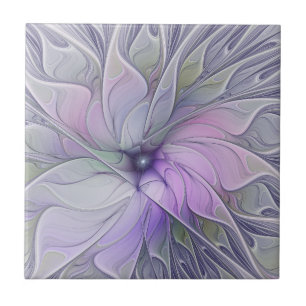 Stunning Beauty Modern Abstract Fractal Art Flower Ceramic Tile