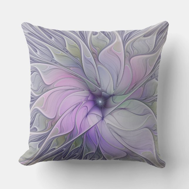 Stunning Beauty Modern Abstract Fractal Art Flower Cushion (Front)