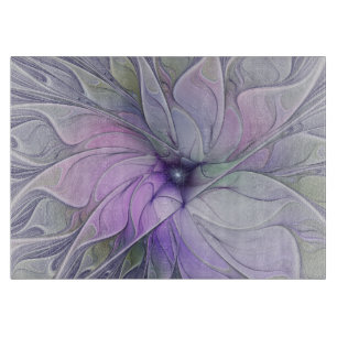 Stunning Beauty Modern Abstract Fractal Art Flower Cutting Board