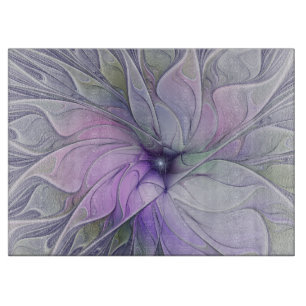 Stunning Beauty Modern Abstract Fractal Art Flower Cutting Board