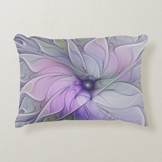 Stunning Beauty Modern Abstract Fractal Art Flower Decorative Cushion (Front)