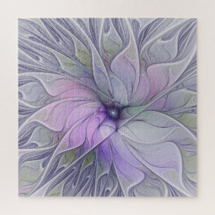 Stunning Beauty Modern Abstract Fractal Art Flower Jigsaw Puzzle