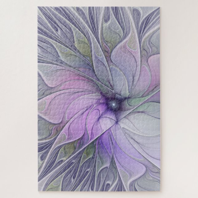 Stunning Beauty Modern Abstract Fractal Art Flower Jigsaw Puzzle (Vertical)