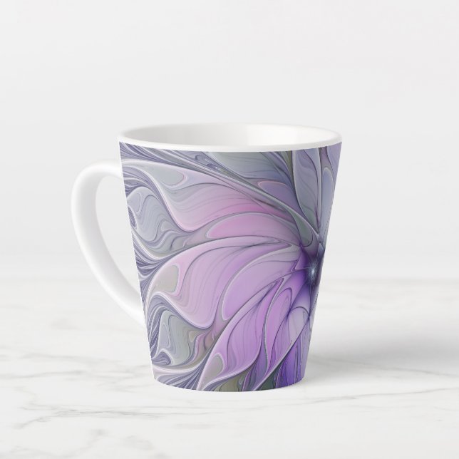 Stunning Beauty Modern Abstract Fractal Art Flower Latte Mug (Left Angle)
