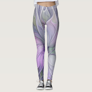 Stunning Beauty Modern Abstract Fractal Art Flower Leggings