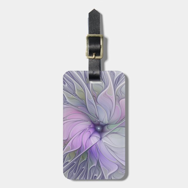 Stunning Beauty Modern Abstract Fractal Art Flower Luggage Tag (Front Vertical)