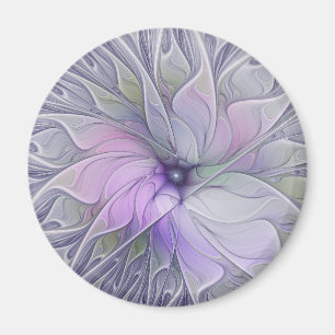 Stunning Beauty Modern Abstract Fractal Art Flower Magnet