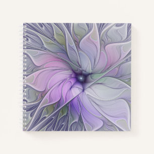 Stunning Beauty Modern Abstract Fractal Art Flower Notebook