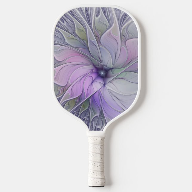 Stunning Beauty Modern Abstract Fractal Art Flower Pickleball Paddle (Front)