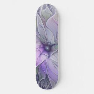 Stunning Beauty Modern Abstract Fractal Art Flower Skateboard