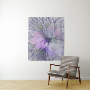 Stunning Beauty Modern Abstract Fractal Art Flower Tapestry