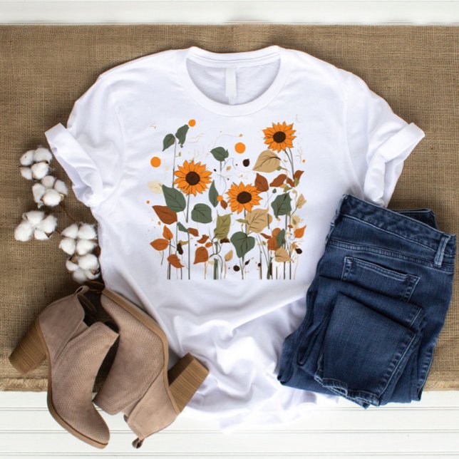 Stunning Beauty Sunflower Leaves T-Shirt (sunflower)