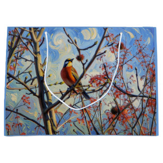 Stunning Bird In A Tree Large Gift Bag
