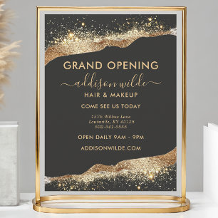 Stunning Black And Gold Glitter Script Business Flyer