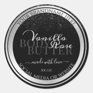 Stunning Black and Silver Product Packaging Labels