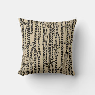 Stunning Black and Tan Graphic Design Cushion
