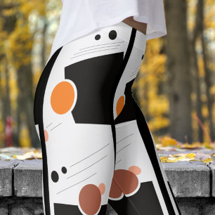 Stunning Black and White Abstract Pattern Leggings