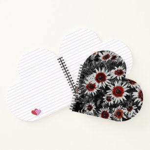 Stunning Black-Eyed Susans Heart Spiral Notebook