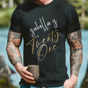 Stunning Black & Gold 21st Surprise Birthday Party T-Shirt
