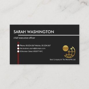Stunning Black Intercepting Lines Owner CEO Business Card