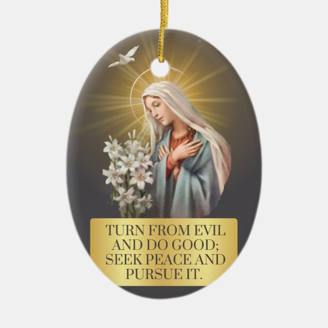 Stunning Blessed Virgin Mary Ornament (Front)
