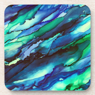 Stunning Blue Alcohol Ink Painting Coaster