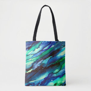 Stunning Blue Alcohol Ink Painting Tote Bag
