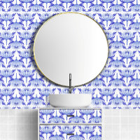 Stunning Blue And White Flower Pattern 40s Style