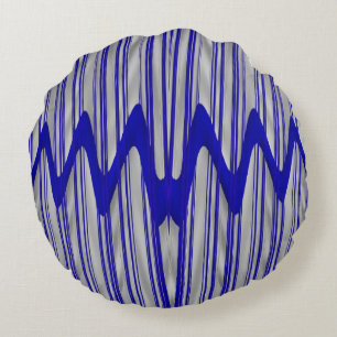 Stunning! Blue and White Round Cushion
