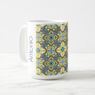 💛💙💚Stunning blue and yellow Azulejos Coffee Mug